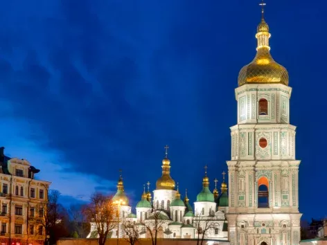 During its attack on Kyiv, Russia damaged St. Sophia Cathedral, one of Ukraine's oldest churches